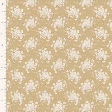 White Flower Sand || Sunday Brunch - Blue/Sand || Tilda Fabric