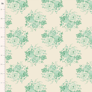 Mia Teal || Sunday Brunch - Lime/Teal || Tilda Fabric