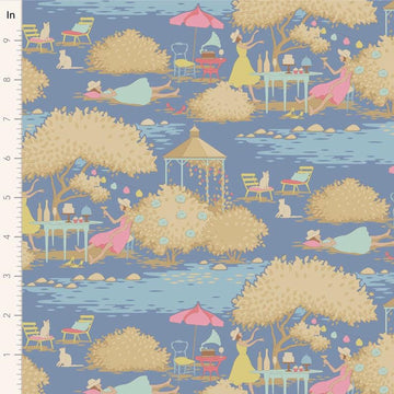 Sunday Brunch Blue || Sunday Brunch - Blue/Sand || Tilda Fabric