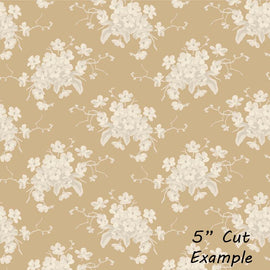 White Flower Sand || Sunday Brunch - Blue/Sand || Tilda Fabric