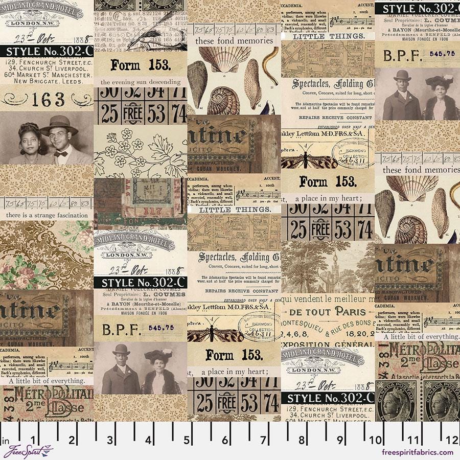 Neutral Collage || Tim Holtz Palette Monthly Collection || Free Spirit