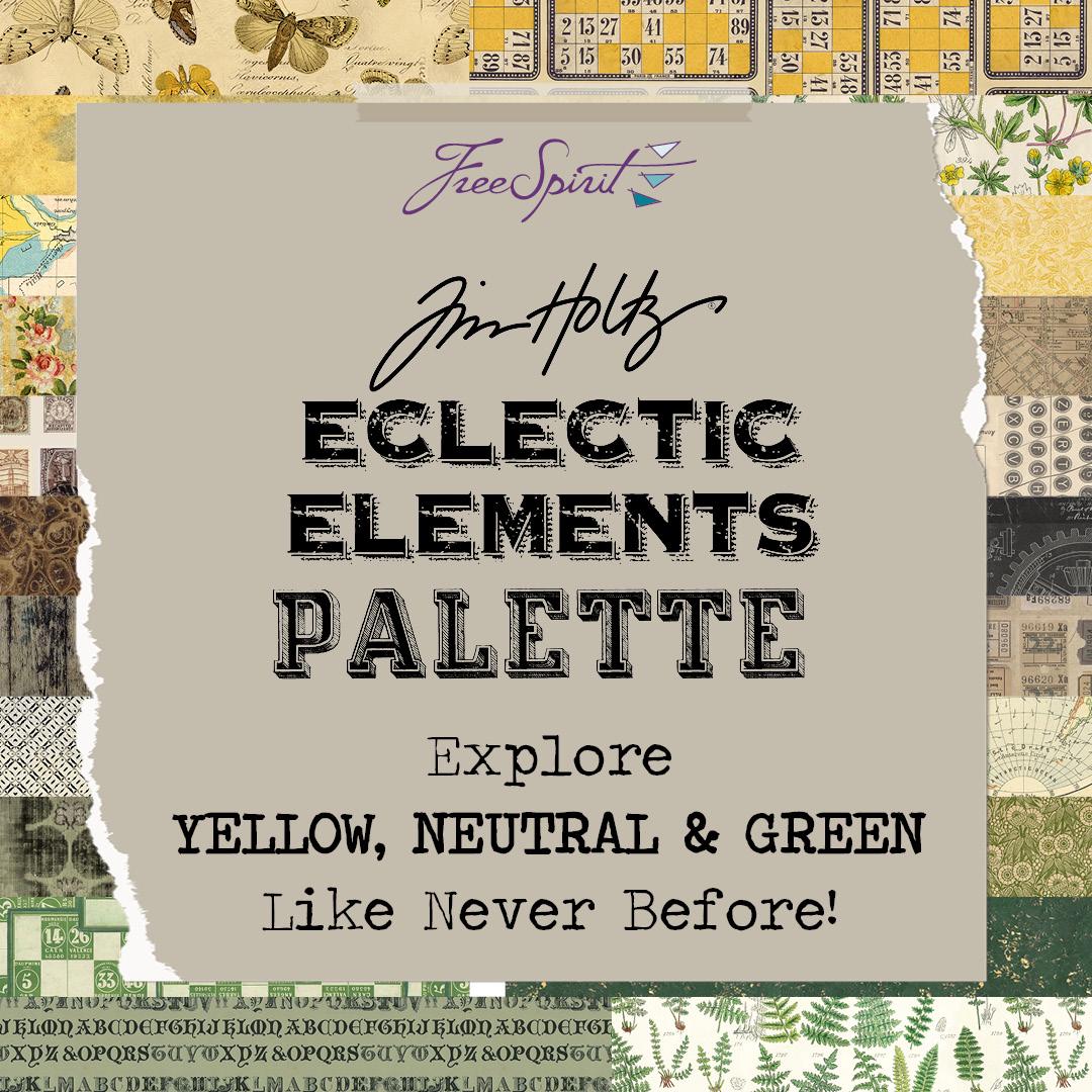 Yellow - Stamps ||Tim Holtz Palette Monthly Collection || Free Spirit