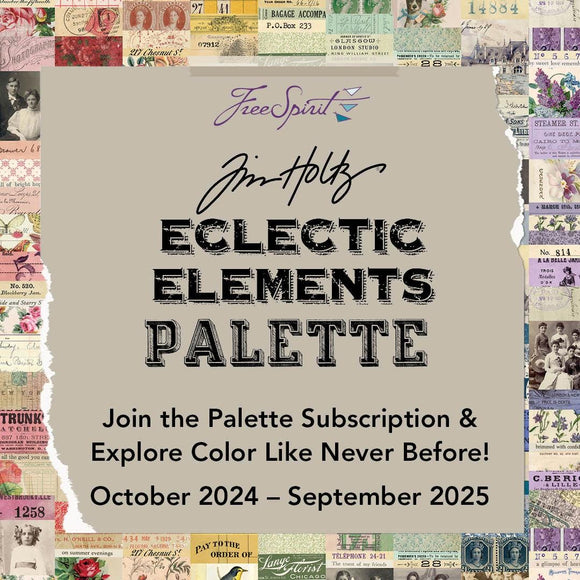 Tim Holtz Palette - Teal Ephemera || Teal Collection || Free Spirit Fabrics