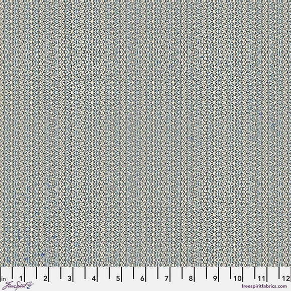 Blue Tiny Print – Tim Holtz Palette Monthly Collection | Free Spirit Fabric | Quilting Cotton by the Yard | Vintage Art Fabric in Blue
