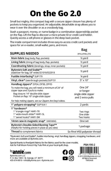 On The Go 2.0 || ByAnnie Bag Pattern with Add-On Video