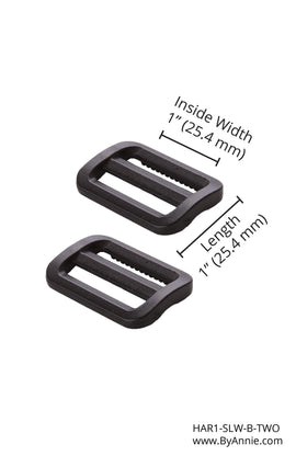 ByAnnie Slider - 1" - Black Plastic - Set of Two