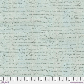 Blue Script – Tim Holtz Palette Monthly Collection | Free Spirit Fabric | Quilting Cotton by the Yard | Vintage Art Fabric in Blue