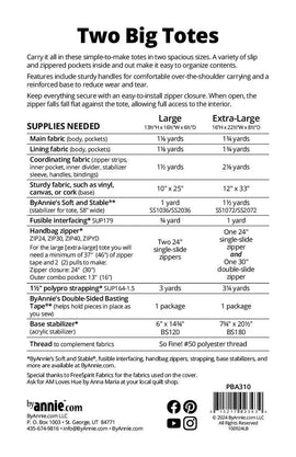 Two Big Totes || ByAnnie Bag Pattern with Add-On Video