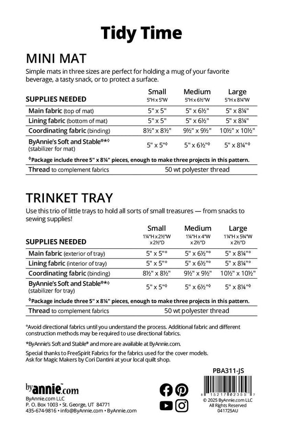 Tidy Time || ByAnnie Jump Starters Pattern with Add-On Video