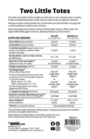 Two Little Totes || ByAnnie Bag Pattern with Add-On Video