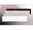 ByAnnie Fold-Over Elastic, 20mm Wide, 2 Yard Package || Neutrals