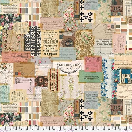 Backing Fabric 108" Wide - Ephemera - Palette || Tim Holtz Palette Monthly Collection || Free Spirit