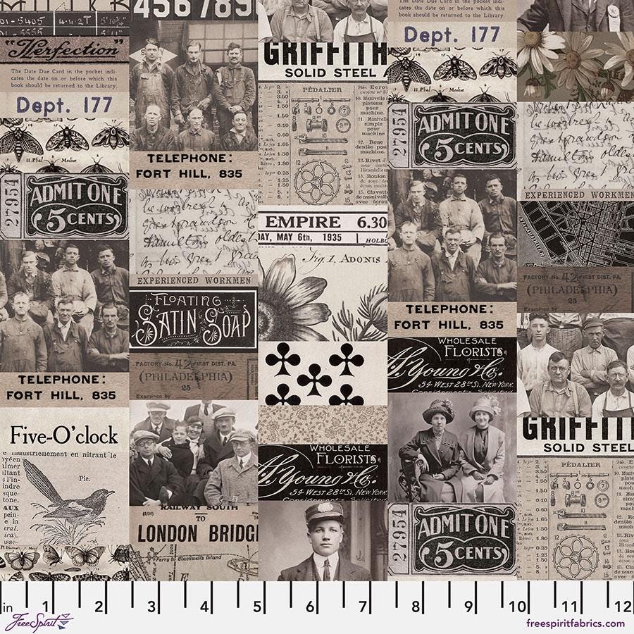 Charcoal Collage - Charcoal || Tim Holtz Palette Monthly Collection || Free Spirit