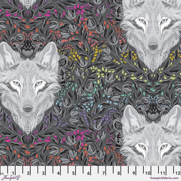 Wolf of Pink Street - Carbon - Tula Pink Graywork Collection from Free Spirit Fabrics