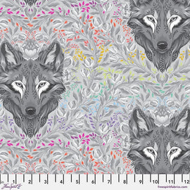 Wolf of Pink Street - Fog - Tula Pink Graywork Collection from Free Spirit Fabrics