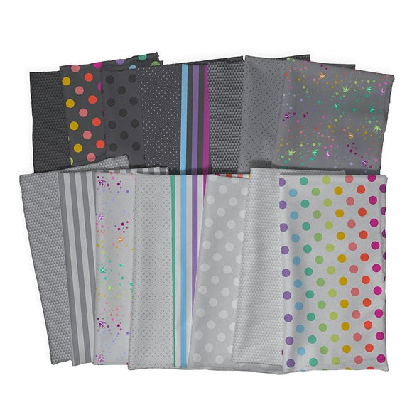 Pom Pom - Fog || True Colors Graywork || - Tula Pink || Quilting Cotton