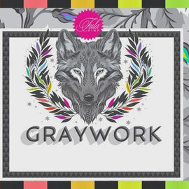 Disco Poms - Whispers || True Colors Graywork II - Tula Pink || Quilting Cotton