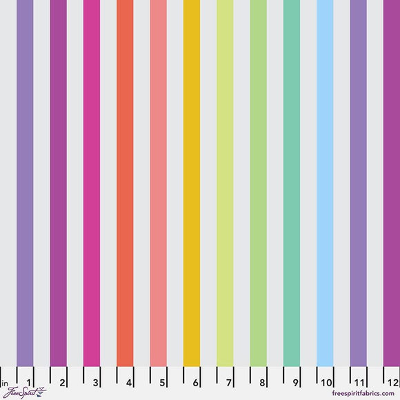 Disco Stripe - Whisper || True Colors Graywork || - Tula Pink || Quilting Cotton