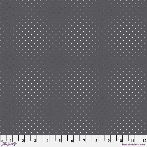 Tiny Dots - Carbon || True Colors Graywork || - Tula Pink || Quilting Cotton