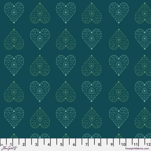 Enrapture Fabric by Giucy Giuce FreeSpirit | Amour - Turquoise | Quilting Cotton 44" Wide Premium Fabric