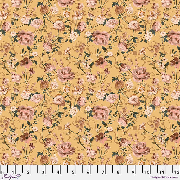 Enrapture Fabric by Giucy Giuce FreeSpirit | Entwined - Canary | Quilting Cotton 44" Wide Premium Fabric