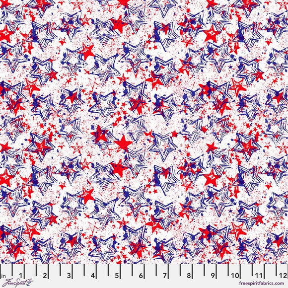 Shooting Stars - Patriotic Americana Fabric FreeSpirit Patriotic Quilting Cotton Red White Blue