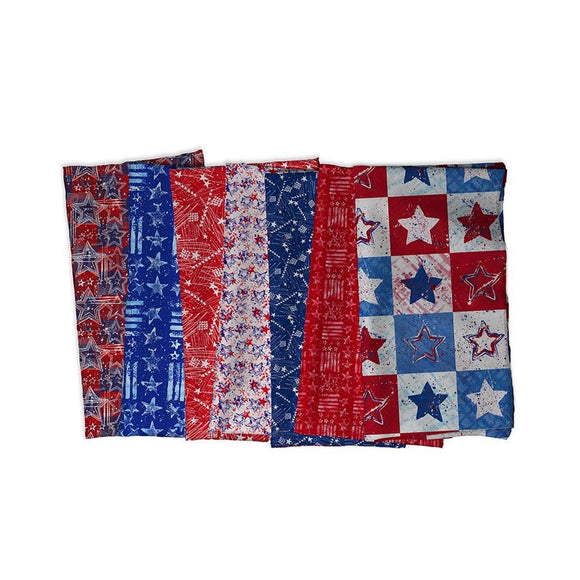 Stars and Stripes LG - Blue - Patriotic Americana Fabric FreeSpirit Patriotic Quilting Cotton