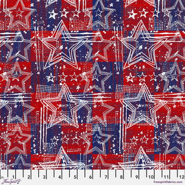 Spangled Stars - Patriotic Americana Fabric FreeSpirit Patriotic Quilting Cotton Red White Blue