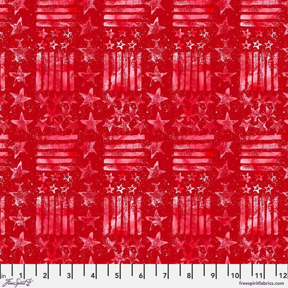 Stars and Stripes SM - Red Americana Fabric FreeSpirit Patriotic Quilting Cotton