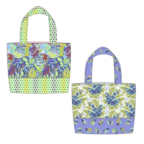 Wave Rider - Deep Dive || Tula Pink - Floral Reef II Quilting Cotton