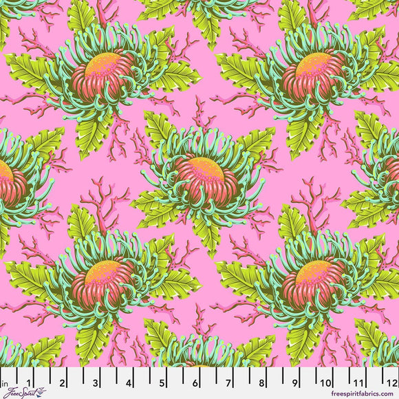 Friends & Anemones - Coralline || Tula Pink - Floral Reef II Quilting Cotton