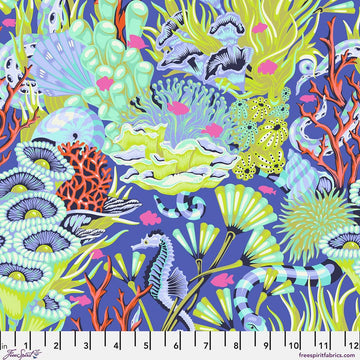 Reef What You Sew - Marine || Tula Pink - Floral Reef II Quilting Cotton