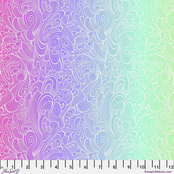 Riptide - Deep Dive || Tula Pink - Floral Reef II Quilting Cotton