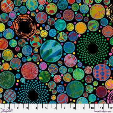 Circle Pop - Black || Wings of Wonder || Sue Penn || Free Spirit Fabrics