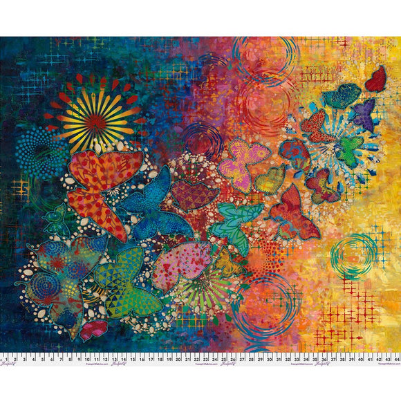 Butterfly - Panel 36" wide x 44" tall || Wings of Wonder || Sue Penn || Free Spirit Fabrics