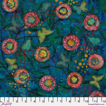 Tapestry - Blue || Wings of Wonder || Sue Penn || Free Spirit Fabrics