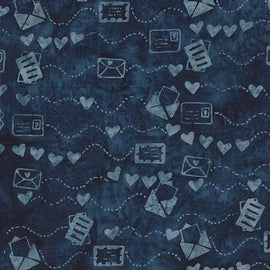 Air Mail Love Blue Navy || Missing You || Island Batik
