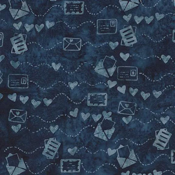 Air Mail Love Blue Navy || Missing You || Island Batik