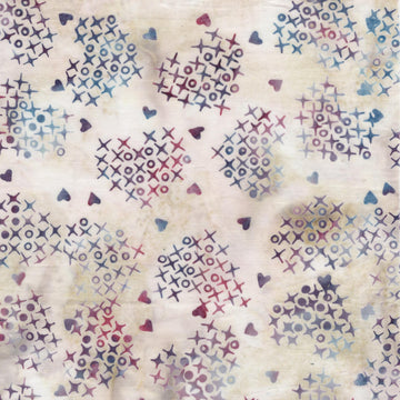 Cross Stitch Hearts Neutral Snow || Missing You || Island Batik