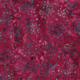 Cross Stitch Hearts Pink Pomegranate || Missing You || Island Batik