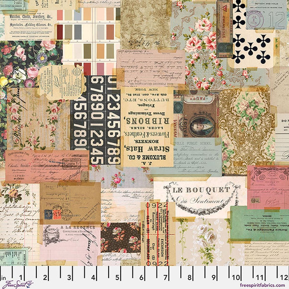 Multi Ephemera Canvas - Multi || Palette Canvas Cloth - Tim Holtz Palette Canvas Cloth from FreeSpirit Fabrics