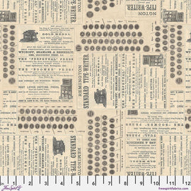 Neutral Typewriter Canvas - Neutral || Palette Canvas Cloth - Tim Holtz Palette Canvas Cloth from FreeSpirit Fabrics