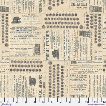 Neutral Typewriter Canvas - Neutral || Palette Canvas Cloth - Tim Holtz Palette Canvas Cloth from FreeSpirit Fabrics