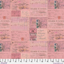 Pink Ephemera Canvas - Pink || Palette Canvas Cloth - Tim Holtz Palette Canvas Cloth from FreeSpirit Fabrics