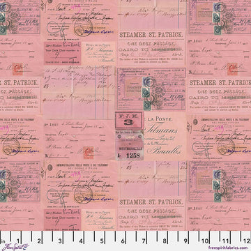 Pink Ephemera Canvas - Pink || Palette Canvas Cloth - Tim Holtz Palette Canvas Cloth from FreeSpirit Fabrics