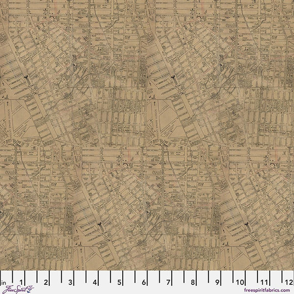 Neutral Map Canvas - Neutral || Palette Canvas Cloth - Tim Holtz Palette Canvas Cloth from FreeSpirit Fabrics