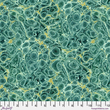Teal Marble Canvas - Teal || Palette Canvas Cloth - Tim Holtz Palette Canvas Cloth from FreeSpirit Fabrics