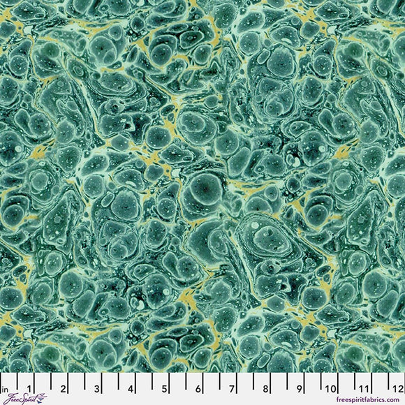 Teal Marble Canvas - Teal || Palette Canvas Cloth - Tim Holtz Palette Canvas Cloth from FreeSpirit Fabrics
