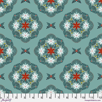 Flowers in the Thicket - Teal by Cori Dantini - Free Spirit Fabrics - Quilting Cotton