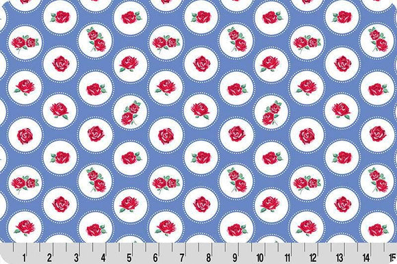 Cottage Rose Lane Brighton Quilting Cuddle Blue Bonnet || Cottage Rose Lane Blue Bonnet Collection || Shannon Fabrics Quilting Cuddle